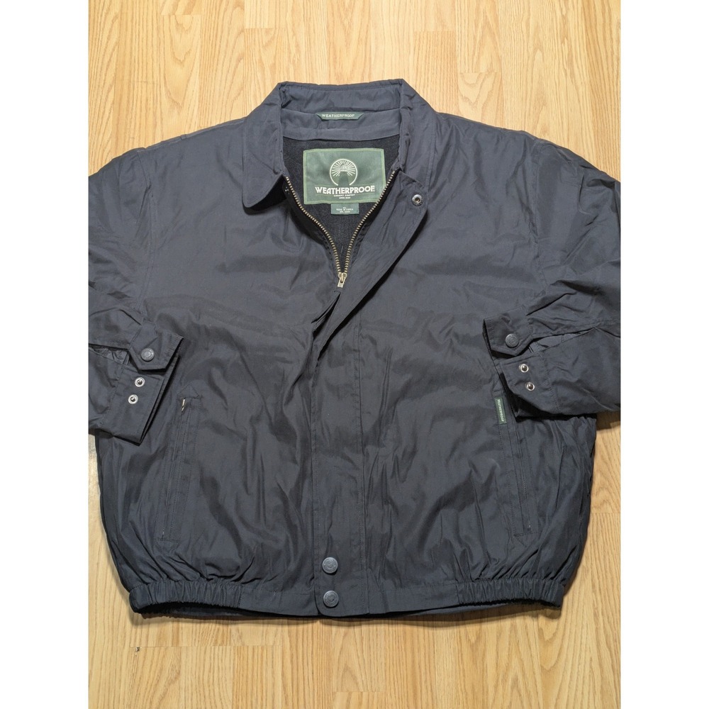 Weatherproof Mens Vintage Microfiber Fleece Lined Bomber Jacket Black XL